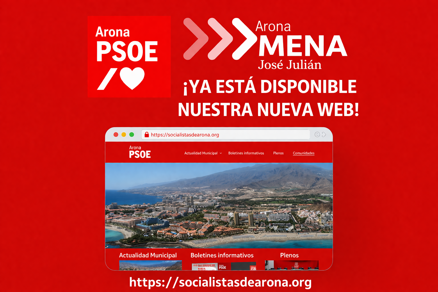 El PSOE de Arona lanza su nueva web para acercar la política a la ciudadanía